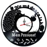  Ceas de perete din disc de vinil, Model Pensionari, Negru, 30 cm