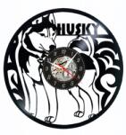  Ceas de perete din disc de vinil, Model Husky, Negru, 30 cm - cod CB4674