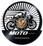  Ceas de perete din disc de vinil, Model Motocros, Negru, 30 cm - cod CB4653