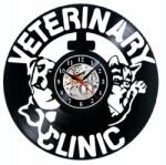  Ceas de perete din disc de vinil, Model Clinica Veterinara, Negru, 30 cm - cod CB5009