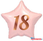 GoDan Rózsaszín Happy Birthday 18 Pink csillag fólia lufi 44 cm (MLG155679)