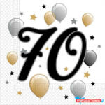 Boldog Születésnapot Happy Birthday 70 Milestone szalvéta 20 db-os 33x33 cm (PNN88870)