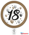 Procos Happy Birthday 18 Milestone papírtányér 8 db-os 23 cm FSC (PNN95611)