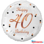 GoDan Happy Birthday 40 B&C White fólia lufi 36 cm (MLG155730)