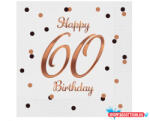 GoDan Happy Birthday 60 B&C White szalvéta 20 db-os 33x33 cm (MLG165197)
