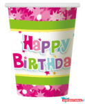 GoDan Happy Birthday Pink papír pohár 6 db-os 270 ml (MLG687535) - nyomtassotthon