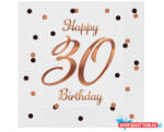 GoDan Happy Birthday 30 B&C White szalvéta 20 db-os 33x33 cm (MLG165135)