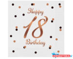 GoDan Happy Birthday 18 B&C White szalvéta 20 db-os 33x33 cm (MLG164824)