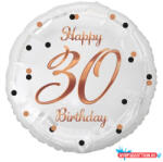 GoDan Happy Birthday 30 B&C White fólia lufi 36 cm (MLG155716)