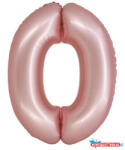 GoDan Rózsaszín 0-ás Light Pink Mat szám fólia lufi 76 cm (MLG157918)