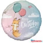 GoDan Róka Happy Birthday Fox Pastel fólia lufi 36 cm (MLG149364)