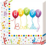 Boldog Születésnapot Happy Birthday Streamers szalvéta 20 db-os 33x33 cm (PNN81285)