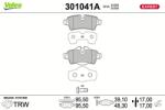 VALEO set placute frana, frana disc VALEO 301041A (301041A)