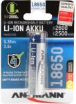 ANSMANN 18650 Li-ion 2600mAh védett akkumulátor (1307-0000)