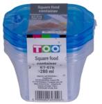 TOO 3db-os 280ml-es téglalap alakú ételtároló doboz szett (KT-076)