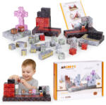 MULTISTORE Mágneses játékkészlet, Multistore HC740669, 160 db, 20 x 20 x 20 mm, építőkockák, többszínű, műanyag, sablonokkal, 3 éves kortól (TF4948)