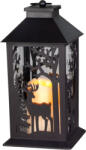 MagicHome Karácsonyi lámpa, MagicHome Vianoce, 14 x 14 x 30 cm, fekete, 1 db LED, melegfehér fényű, IP20, elemes (3 db AAA) (TC8092352)