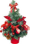 MagicHome Műfenyő, MagicHome Vianoce, piros, 40 cm, díszített, havas hatású, beltéri, asztali elhelyezésre (TC8092046)