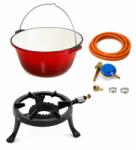 Master Gustav Pachet Ceaun din Fonta Emailata 10, 7 L + Pirostrie fonta cerc 7 kW + Kit GPL (MGA92678) Ceaun