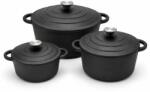Master Gustav Set 3 Oale din Fonta Natur cu capac Master Gustav , 2, 8 L + 3, 8 L + 5, 1 (MGA92674) Ceaun