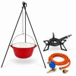 Master Gustav Pachet complet 10, 7 L pentru gatit la ceaun , ceaun emailat 10, 7 Litri, arzator 6.5 kW, trepied 110 cm E i kit GPL (MGP113701-3048) Ceaun