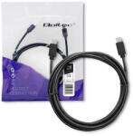 Qoltec USB 2.0 Type-C-Type-C kábel, 2 m, fekete (52345)