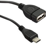 Qoltec USB OTG 2.0 adapterkábel, USB-A aljzat - Micro USB-B dugó, 0, 2 m (50404)