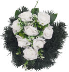  Selyemkoszorú (30cm) - Rózsa - Fehér #P1