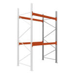 AR Racking Raklapos állvány bővítőmodul, 350×270×110 cm, 2 szint, 1 mező, 1000 kg/raklap, horganyzott/narancs