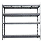 AR Shelving BULLRACK RIVET PRO nagy teherbírású állvány, 200×180×45 cm, 4 szint, acélrács polccal, 300 kg/polc, antracitszürke