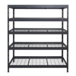 AR Shelving BULLRACK RIVET PRO nagy teherbírású állvány, 200×180×45 cm, 5 szint, acélrács polccal, 300 kg/polc, antracitszürke