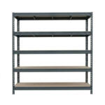 AR Shelving BULLRACK RIVET PRO nagy teherbírású állvány, 200×200×45 cm, 5 szint, forgácslap polccal, 380 kg/polc, antracitszürke