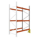 AR Racking Raklapos állvány bővítőmodul, 350×185×110 cm, 3 szint, 1 mező, ütközésvédelemmel, 1000 kg/raklap, horganyzott/narancs