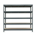 AR Shelving BULLRACK RIVET PRO nagy teherbírású állvány, 200×120×60 cm, 5 szint, forgácslap polccal, 380 kg/polc, antracitszürke