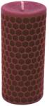 Luxodor Lumânare decorativă cilindrică din ceară de albine Beeswax Honeycomb, Luxodor, 7x15 cm, roșu închis