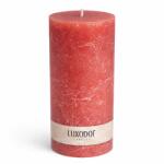 Luxodor Lumânare decorativă cilindrică din parafină, colecția Rustic, Luxodor, 7x20 cm, roșu