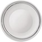 Bormioli Rocco Farfurie întinsă sticlă opal 27 cm Bormioli Rocco White Moon, albă cu linii negre