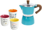 Tognana Set 3 cești cafea porțelan cu cafetieră, 100 ml, Iris Colorblock multicolor Tognana