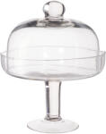Koopman Fructieră din sticlă cu picior și capac, 19 cm, transparent, Koopman Castron