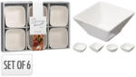Koopman Set 6 boluri servire din ceramică albă, forme mixte pătrate și rotunde, Koopman Castron
