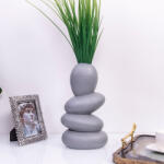 Global Store Vază decorativă din ceramică Global Store Piatra, pietre suprapuse, gri