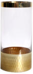 Global Store Vază decorativă din sticlă Global Store, transparent cu auriu, H25 cm