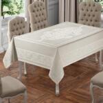 Global Store Față de masă dreptunghiulară impermeabilă Global Store JUMBO 160x220 cm, albă cu model Fata de masa