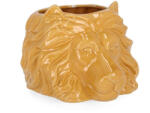 Bizzotto Vază decorativă din ceramică Bizzotto Jaiden, cap de leu ocru, H14, 5 cm