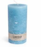 Luxodor Lumânare decorativă cilindrică din parafină, Luxodor Rustic, 7x15 cm, albastru