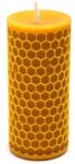Luxodor Lumânare decorativă cilindrică din ceară de albine, model fagure, Luxodor, Ø7x15 cm, galben natural
