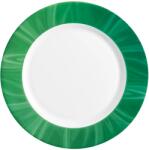 Bormioli Rocco Farfurie întinsă sticlă opal 25, 5 cm Bormioli Rocco Careware Natura Verde, alb cu bordură verde