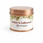 Luxodor Candles Lumânare parfumată chihlimbar și galbanum, în cutie metalică, Luxodor Candles