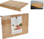 Koopman Tocător bambus Koopman cu margine de fixare pe blat, maro, 45x34x5 cm Tocator
