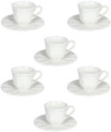 Andrea Fontebasso Set 6 căni cafea cu farfurioare, porțelan New Bone China, Andrea Fontebasso Queen Collection, alb